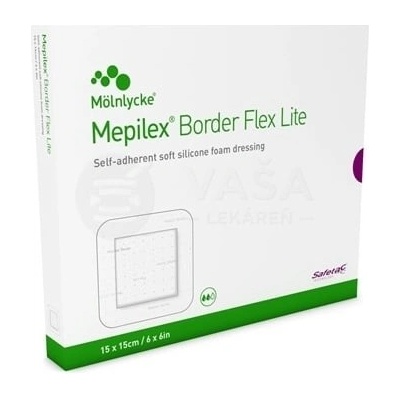 Mepilex Border Flex Lite 15 x 15 cm samolepivé krytie na rany, silikónové 5 ks