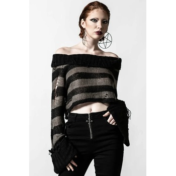 Image 1 of KILLSTAR Дамски пуловер KILLSTAR - Visage Knit - Черен / Пепеляв - KSRA004136