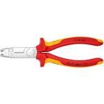 KNIPEX Клещи заголващи и резачки, хромирани, изолация до Ø10мм, VDE 1000V жълто-червена ръкохватка 165мм, - K1346165 (K1346165)