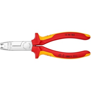 KNIPEX Клещи заголващи и резачки, хромирани, изолация до Ø10мм, VDE 1000V жълто-червена ръкохватка 165мм, - K1346165 (K1346165)