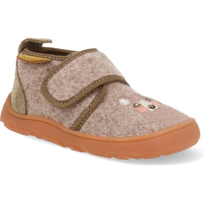 Detské papuče barefoot Bisgaard Basic brown hnedé