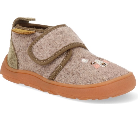 Detské papuče barefoot Bisgaard Basic brown hnedé