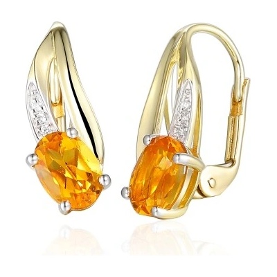 Gems, Originální náušnice Marivia, kombinované zlato s brilianty a citríny, 585-38-3-4596.2ZB0.0.00.HSI.607.08