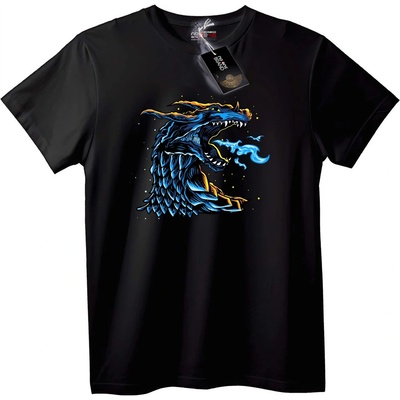 NOONEBRAND Тениска Син дракон огън - 2XL, Black