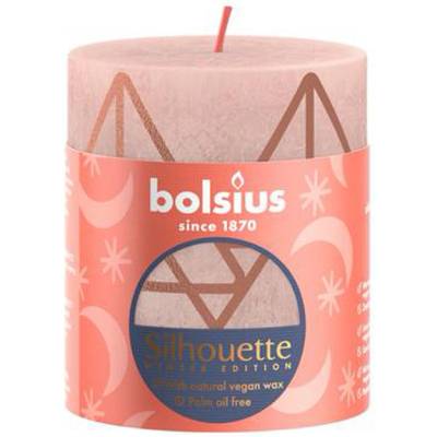 Bolsius Rustikální růžová 8 cm