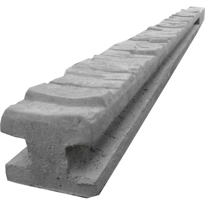 Betonový sloupek na plot 100 cm průběžný jednostranně vzorovaný - šedý