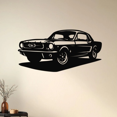 dřevo života Dřevěný obraz Ford Mustang Rozměry (cm): 80x40, Zvolte barvu dekoru: Černá