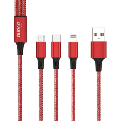 Dudao TGL2 3w1 USB-C / Lightning / micro USB 2.4A, 1m, černý