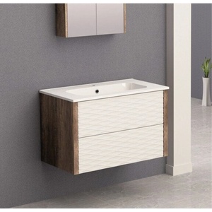 InterCeramic Конзолен шкаф за баня InterCeramic ICP 8043 с умивалник 8043/2 - стенен модел, 81 см (ICP 8043)