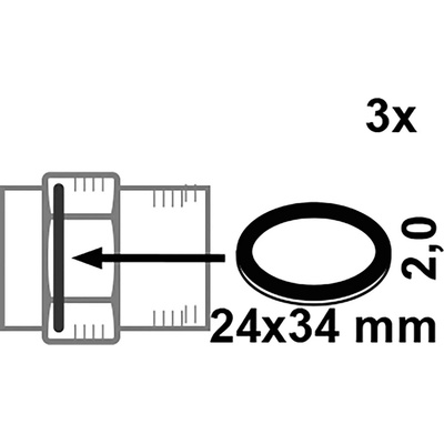 Kirchhoff HD Fiber šroubovací těsnění 24 mm x 34 mm x 2 mm modré 3 kusy
