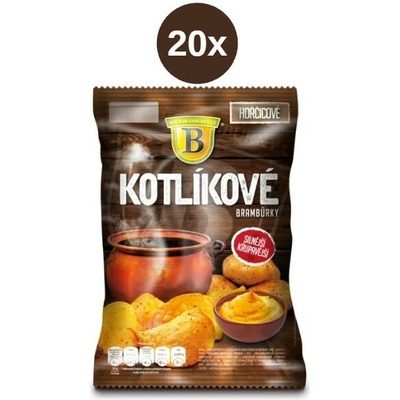 Kotlíkové brambůrky s příchutí hořčice 20x 120 g