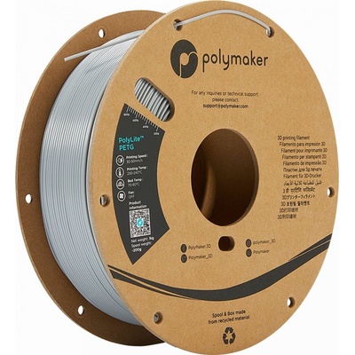 Polymaker PolyLite PETG Grey 1,75mm 1kg, šedá