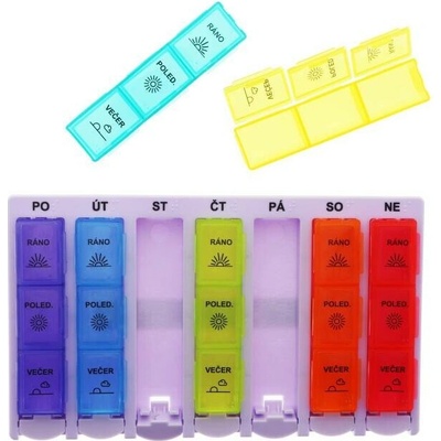 American Way Dávkovač na léky 21box 20,8 × 12,5 × 2,5 cm – Zboží Mobilmania