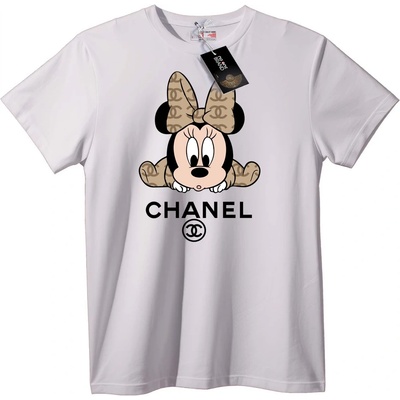 NOONEBRAND Тениска Chanel с Мини Маус - S, White