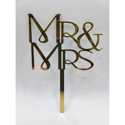 Loranc Топер за торта - сватбен, златист