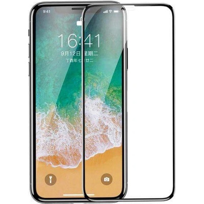 Baseus Curved Full Screen Tempered Glass (0.23 mm) - калено стъклено защитно покритие за целия дисплей на iPhone 11 Pro Max, iPhone XS Max (прозрачен-черен) (2 броя)