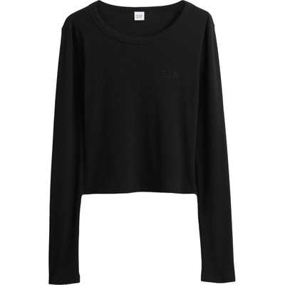 GAP Dámske crop tričko V JPN LS RIB TEE čierna
