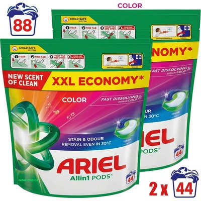 Ariel Color All in 1 gelové kapsle 2 x 44 PD