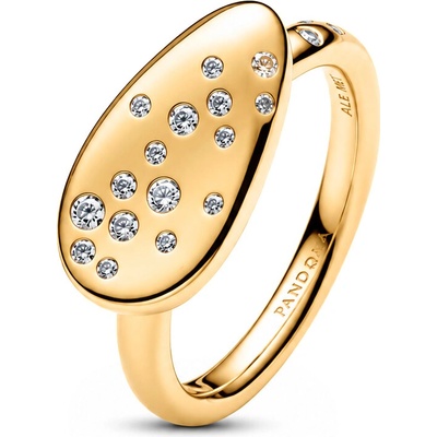 Pandora Pozlacený pečetní prsten se zirkony Shine Essence 164707C01