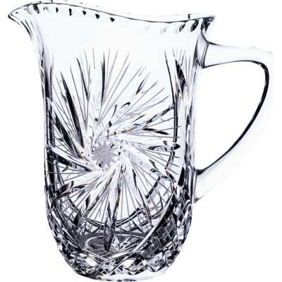 Bohemia Crystal Skleněný džbán s uchem na vodu či pivo brus Větrník 1300ml