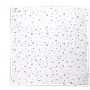 Lorelli Classic ПАМУЧНА ПЕЛЕНА 80/80 СМ white with rose stars (10340092301)