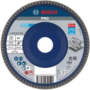 Bosch - Ламелен шлифовъчен диск за стомана, P60, диаметър 125 мм 2608607339 (2608607339)