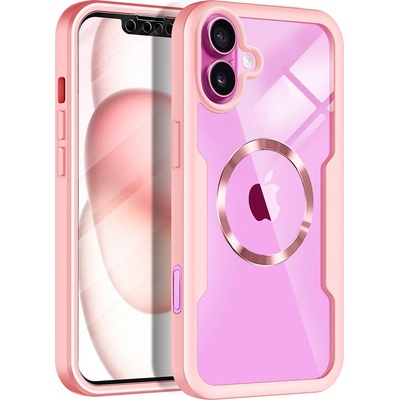 Techsuit Калъф за iPhone 16 Plus + Протектор - ColorVerse 360 MagSafe MagSafe Series - розов
