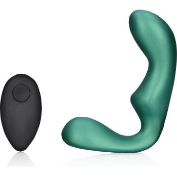 Ouch! Pointed Vibrating Prostate Massager with Remote Control Metallic Green