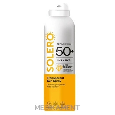 PXG Pharma GmbH Solero Priehľadný opaľovací sprej SPF50+ vodoodolný 200 ml