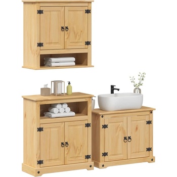 vidaXL Комплект мебели за баня от 3 части Corona (3334639)