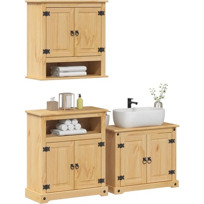 vidaXL Комплект мебели за баня от 3 части Corona (3334639)