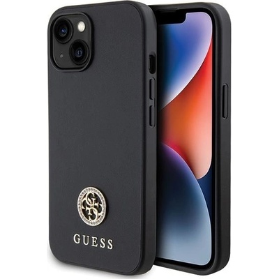 GUESS Кейс Guess GUHCP15MPS4DGPK за iPhone 15 Plus 6.7", черен / черен, твърд, Strass Metal Logo (3666339150730)