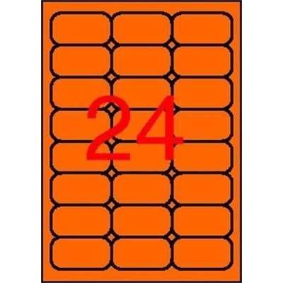 Apli Etiketa fluorescentní oranžová 64 x 33,9 mm zaoblené rohy 480 ks APLI 02871 balení 20 ks 15680