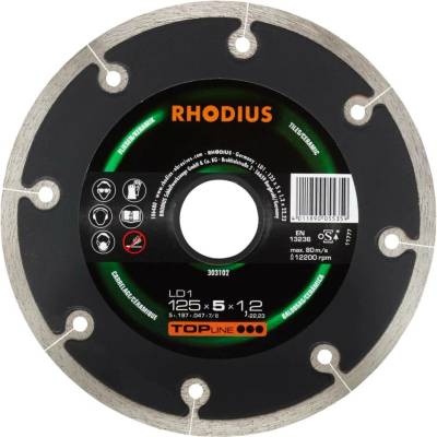 RHODIUS Diamantový řezný kotouč LD1 125 x 5,0 x 1,2 x 22,23 TOPline 303102