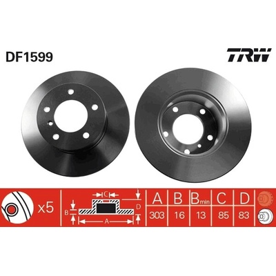 Brzdový kotúč TRW DF1599