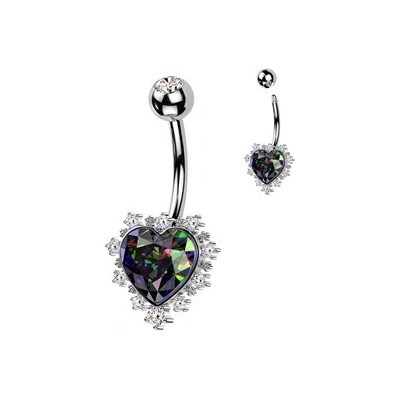 Šperky4U piercing do pupíku srdce WP0098-C