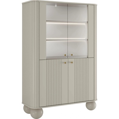 Nábytek Bogart Vesper 103 cm čtyřdveřová kašmír / zlaté úchytky / kulaté nohy