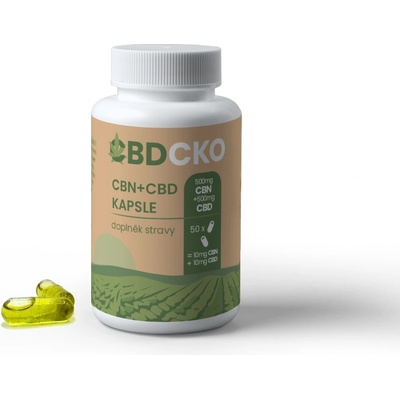 CBDčko CBDčko Konopné kapsle s 500 mg CBN + 500 mg CBD 50 ks