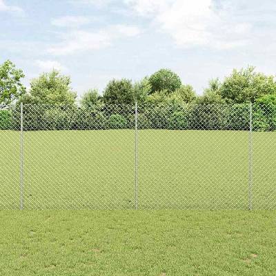 OMAXI Plot s řetězovým odkazem a sloupkem 10 x 1,4 m Pozinkovaná ocel 925374