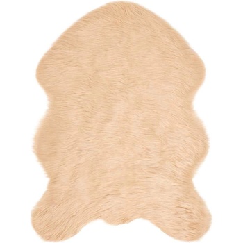 vidaXL Изкуствен килим от кожи Бежово 80 x 120 cm Полиестер (42021498)