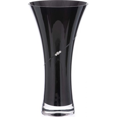 Diamante sklenená váza Silhouette City Black s kamienkami Swarovski 25cm