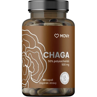 MOVit Chaga 50% polysacharidů 500 mg 90 kapslí