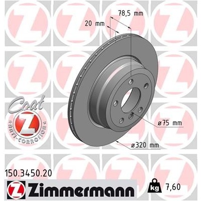 ZIMMERMANN Brzdový kotúč 150345020