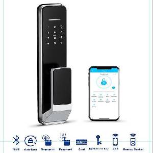 TTLock ТТLock електронна моторизирана смарт брава с RFID чипове ( карти) , ПИН код , пръстов отпечатък за офиси, домове и AIRBNB имоти -ASD T7 (CNL086)