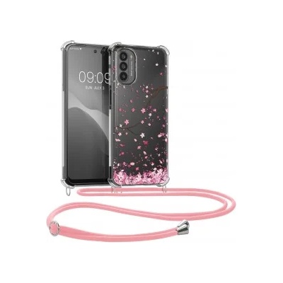 kwmobile Прозрачен калъф с дизайн черешов цвят за Motorola Moto G31 / Moto G41 - розов