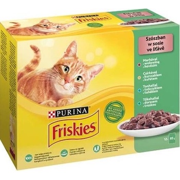 Friskies cat hovädzie&kura&tuniak&treska 12 x 85 g