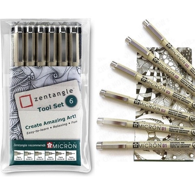 Technické linery SAKURA Pigma Micron Zentangle, 6 ks