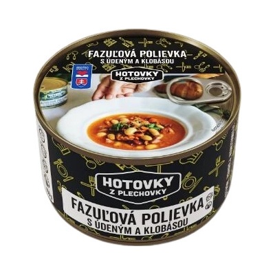 Hotovky z plechokvy Fazuľová polievka s údeným a klobásou 400 g