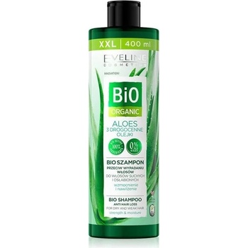 Eveline Cosmetics Bio Organic Natural Aloe Vera šampon proti vypadávání vlasů 400 ml