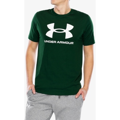 Under Armour Bavlněné tričko UA Logo Short Sleeve forest green/white